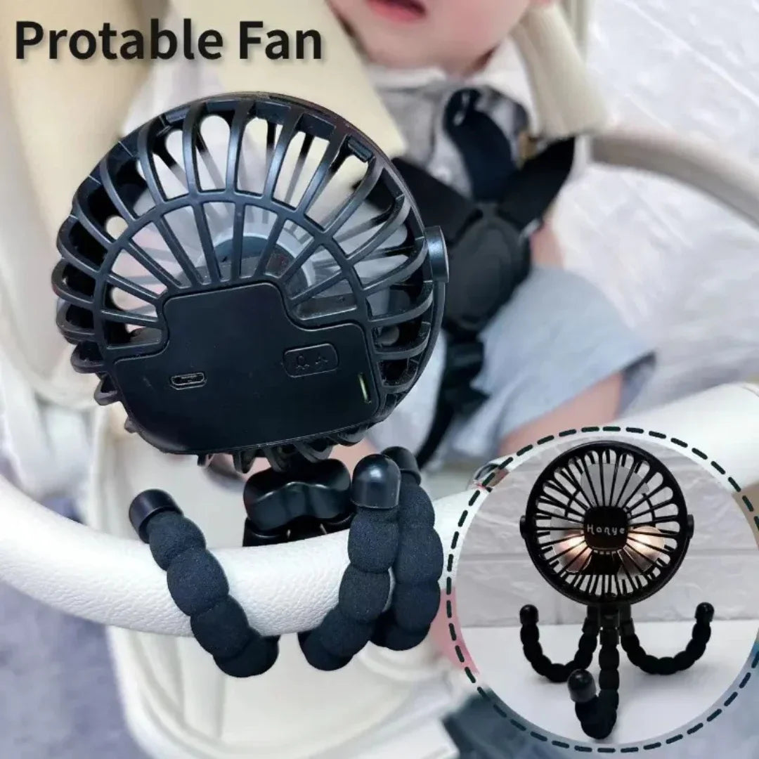 Baby Stroller Fan Hand Held Rechargeable