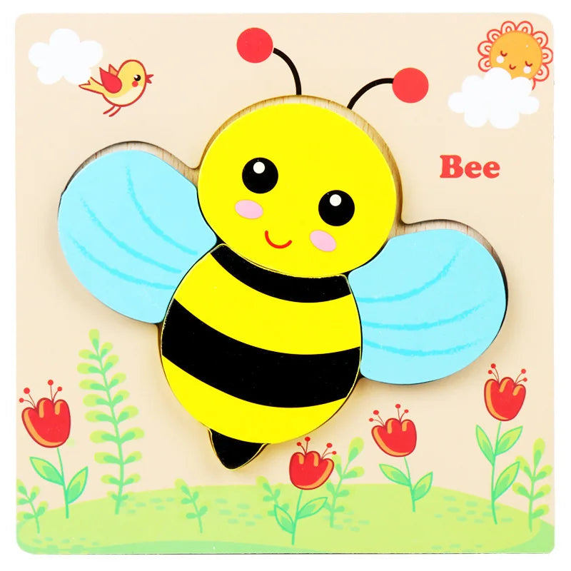 Wooden 3D Toys Puzzle Cartoon Animals