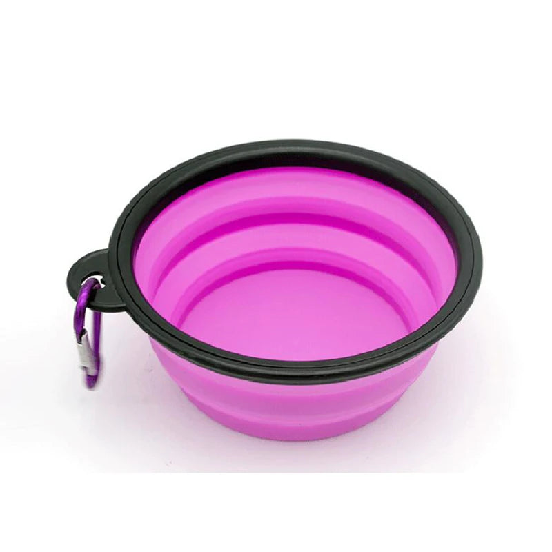 Folding Portable Silicone Dog Feeder Bowl 2 In 1