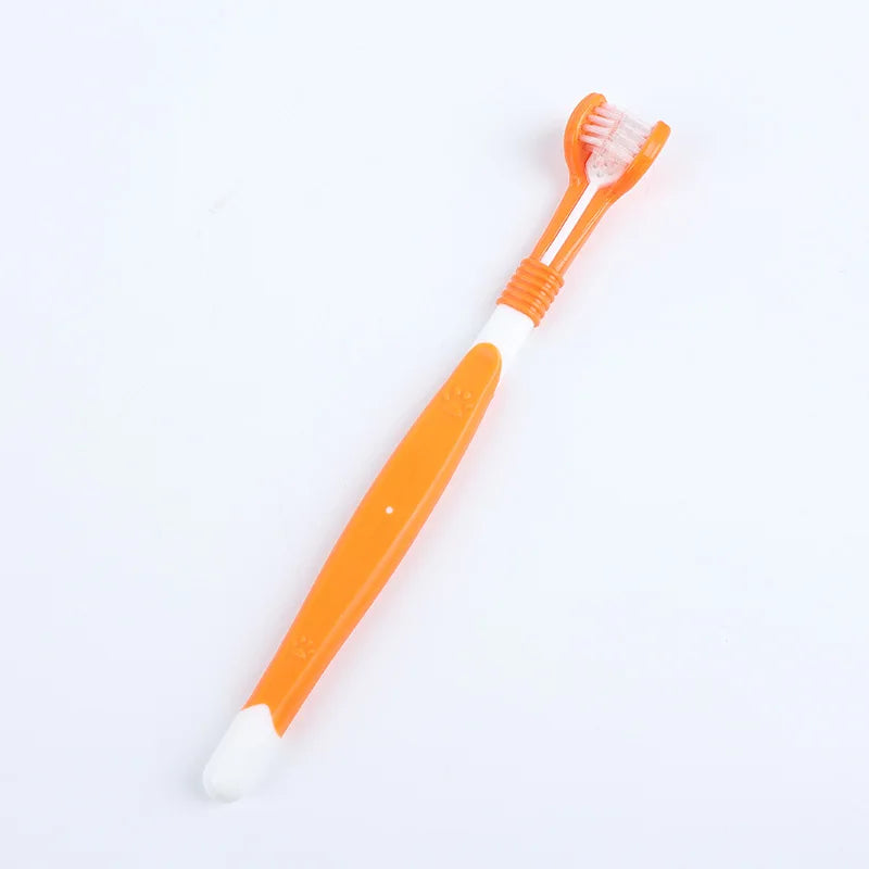 3-Sided Pet Toothbrush Dog Plastic Toothbrush